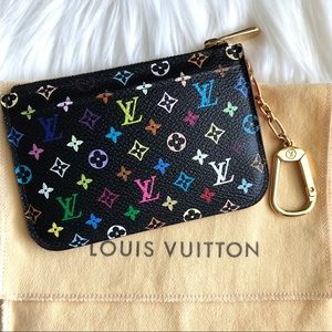 Authentic Louis Vuitton Multicolor Noir Key Pouch